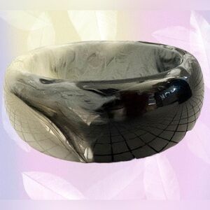 Milky Black White + Gray Chunky Bangle Bracelet Kenilworth